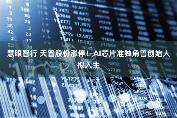 慧眼智行 天普股份涨停！AI芯片准独角兽创始人拟入主